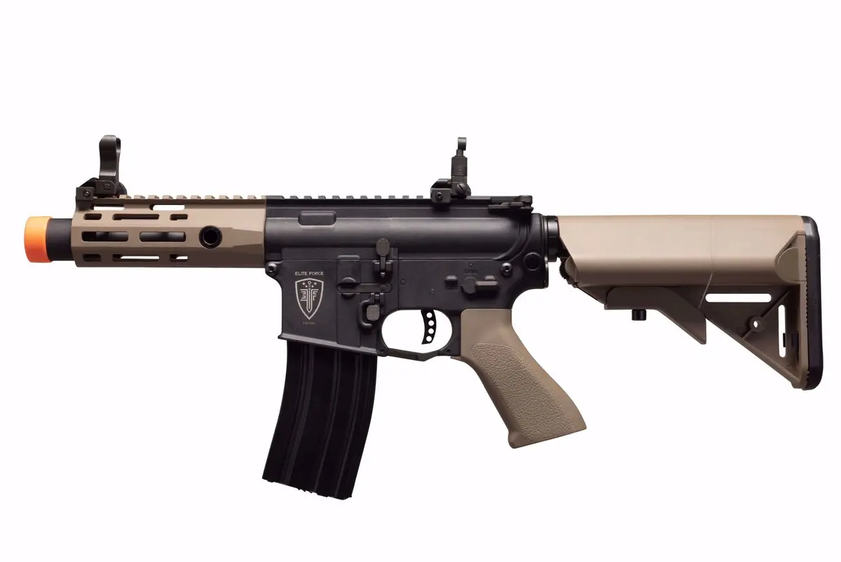 New Elite Force M4 Cqcx M-Lok W/Built-In Eyetrace And Smart Mosfet - Blk/Fde Airsoft Aeg Rifle! 1