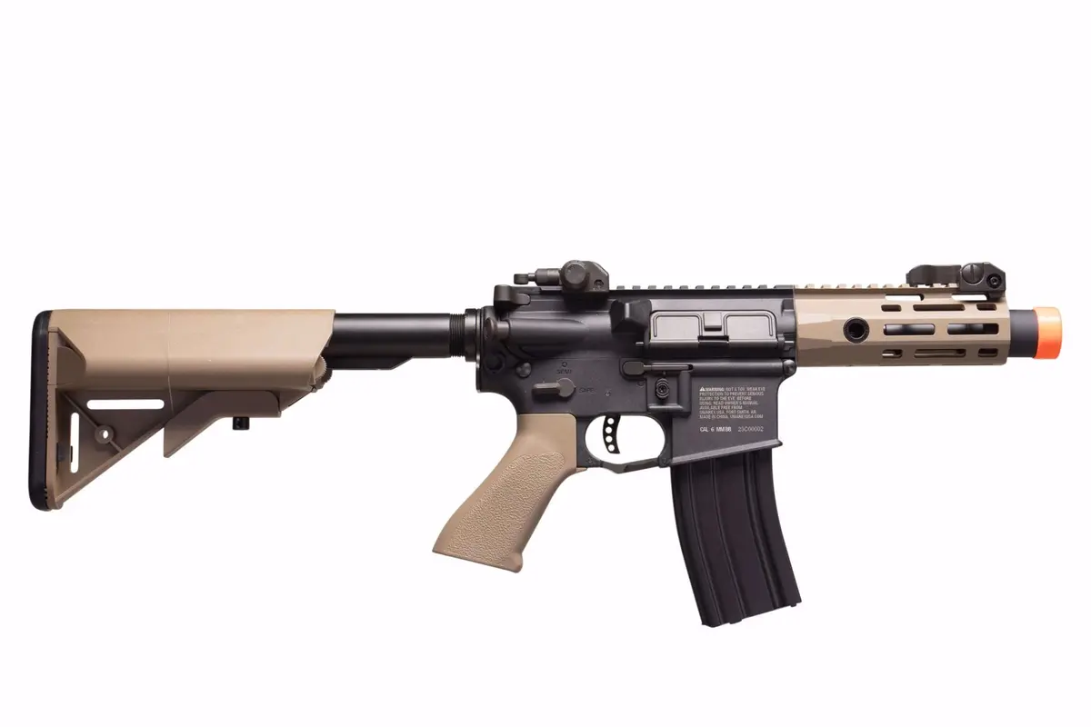 New Elite Force M4 Cqcx M-Lok W/Built-In Eyetrace And Smart Mosfet - Blk/Fde Airsoft Aeg Rifle! 2