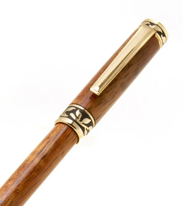 Koa Sculpted Leaf Ballpoint Pen 1