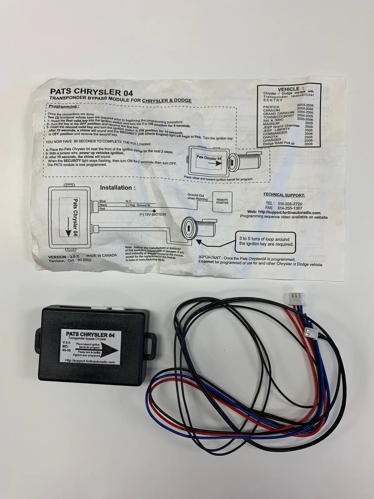 Fortin Pats-Chrysler-04 - Chrysler Bypass Kit 1