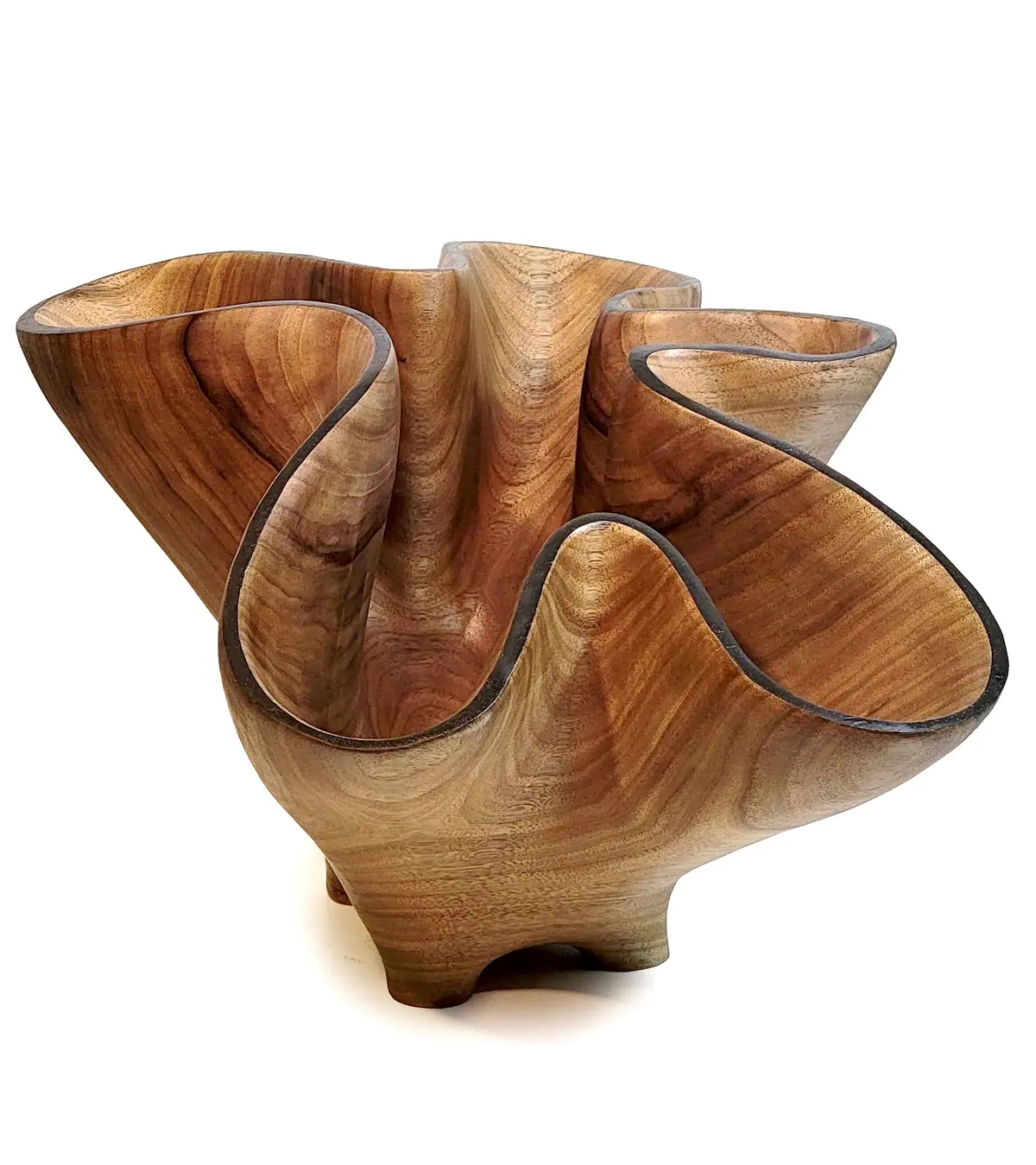 Carved Vessel "Undulating Walnut Bowl Ii" By Andy Dipietro 1