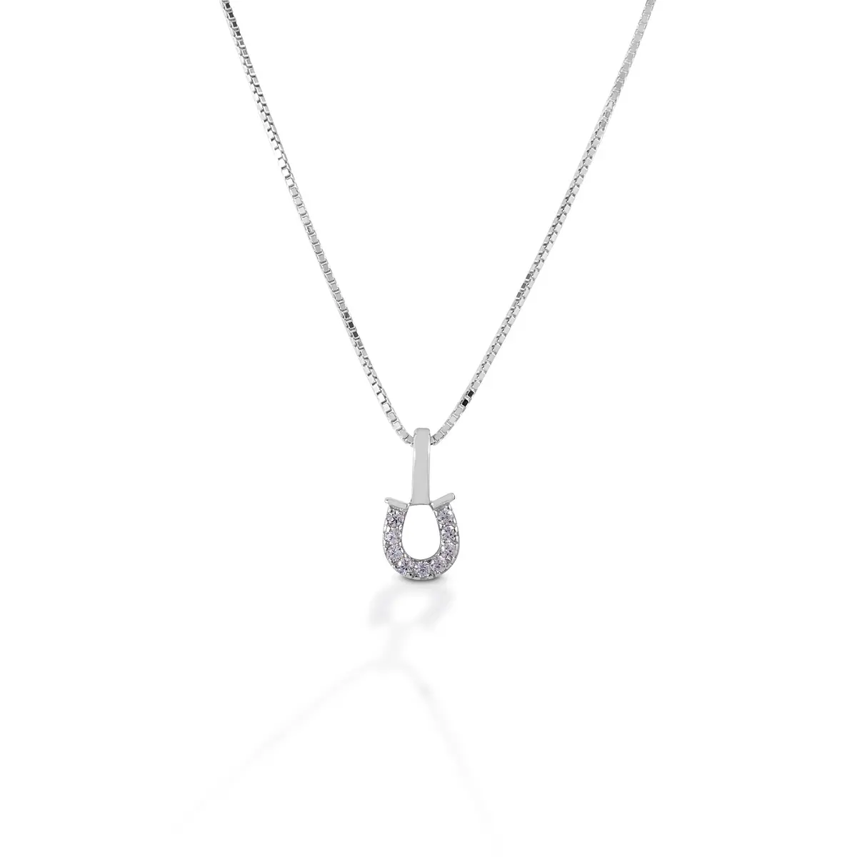 Kelly Herd Necklace Clear Horseshoe - Sterling Silver 1