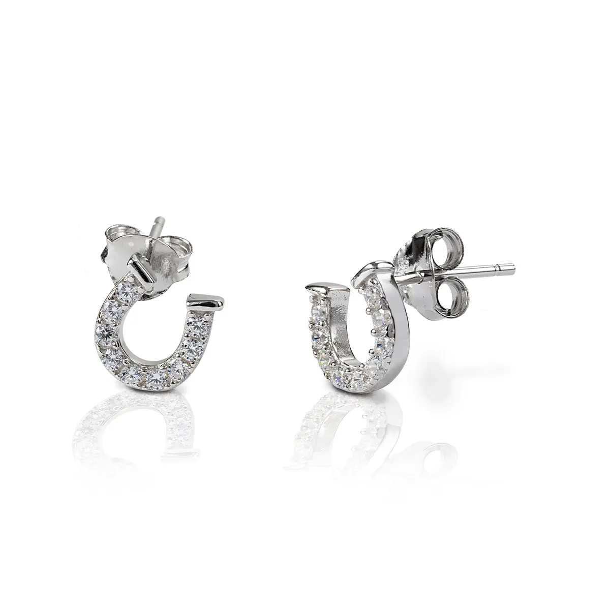 Kelly Herd Earrings Clear Horseshoe Earrings - Sterling Silver 1