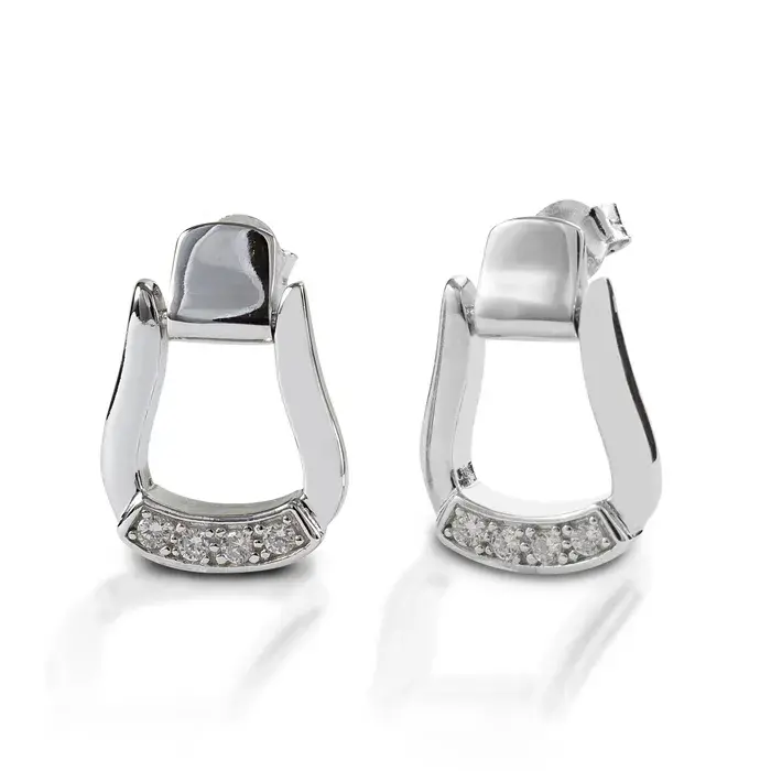 Kelly Herd Earrings Oxbow Stirrup Post Back - Sterling Silver 1