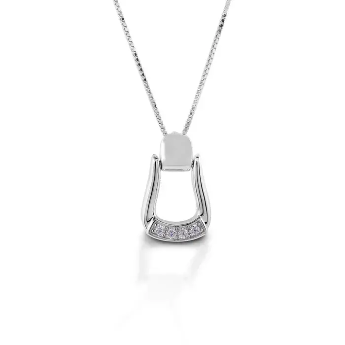 Kelly Herd Necklace Small Stone Base Oxbow Stirrup - Sterling Silver 1