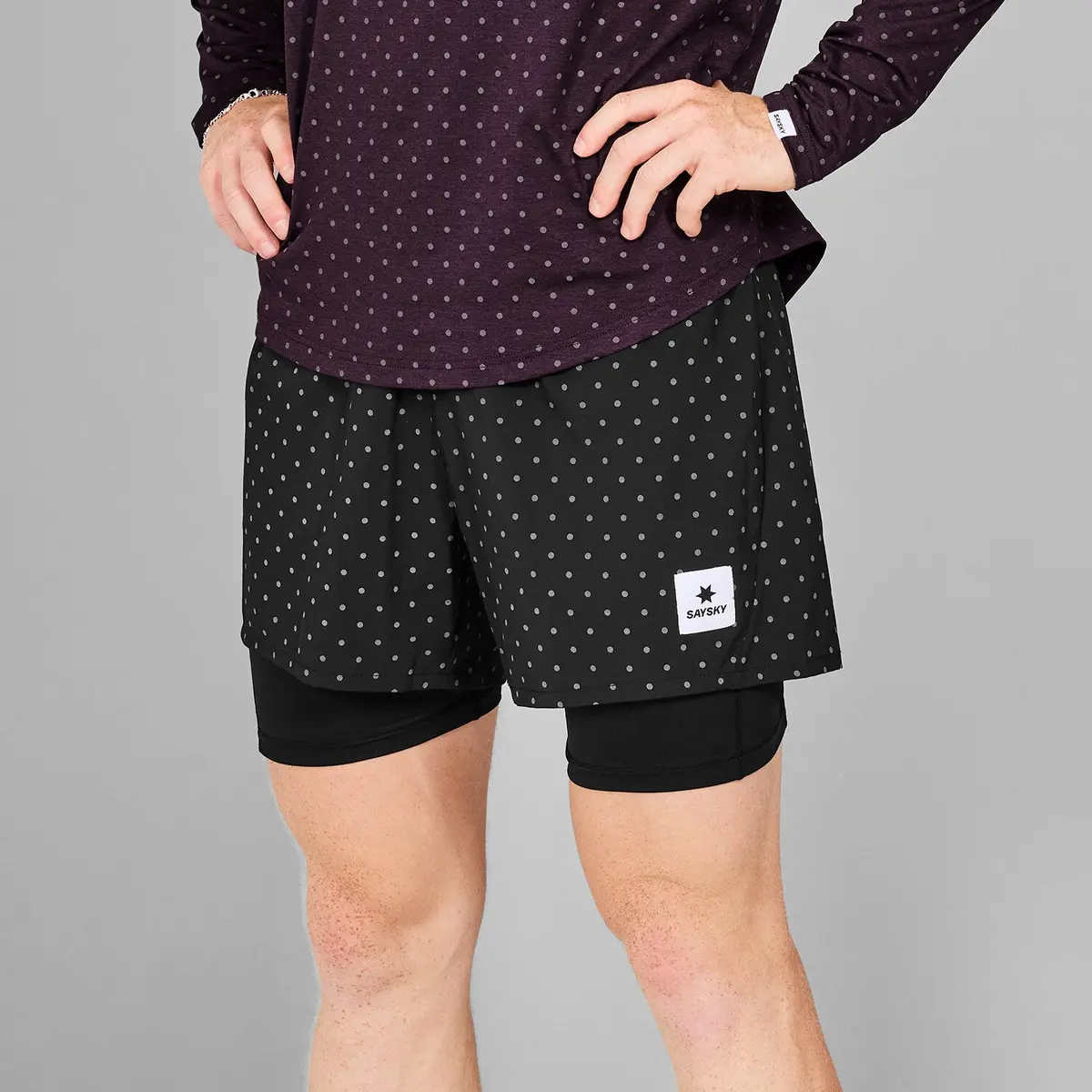 Reflective Polka 2 In 1 Pace Shorts 5" 1