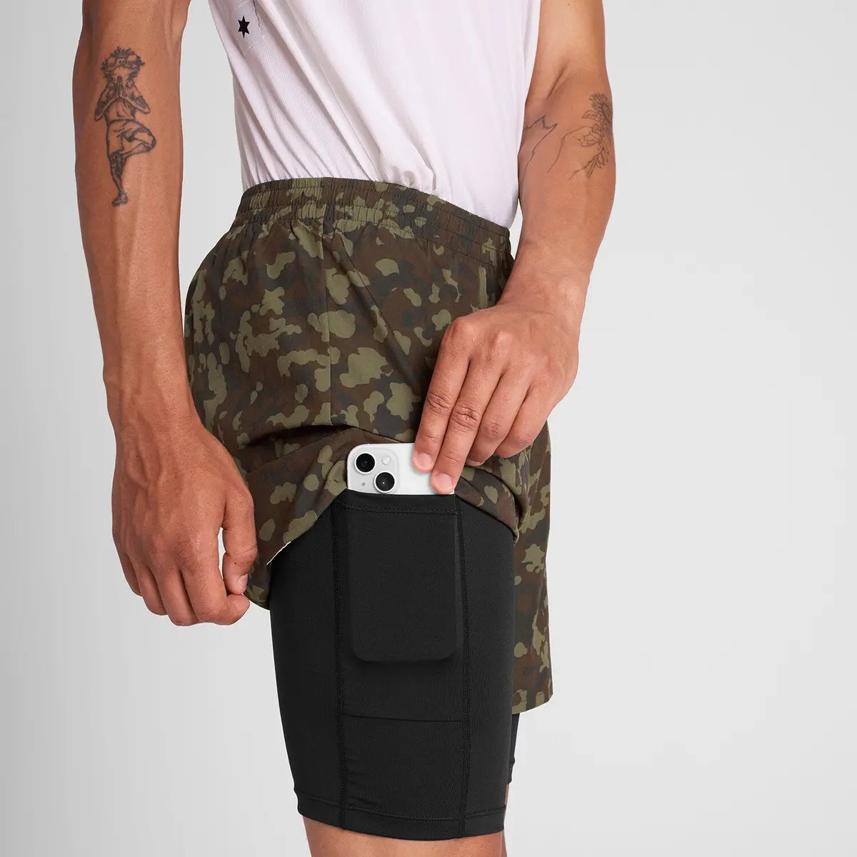 Camo Pace 2 In 1 Shorts 5'' 5