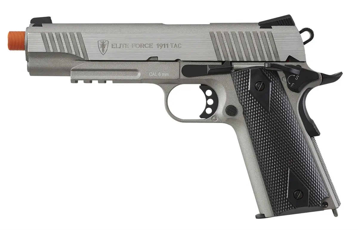 Elite Force 1911 Tactical Blowback Gas Gun (Co2) - Stainless 1