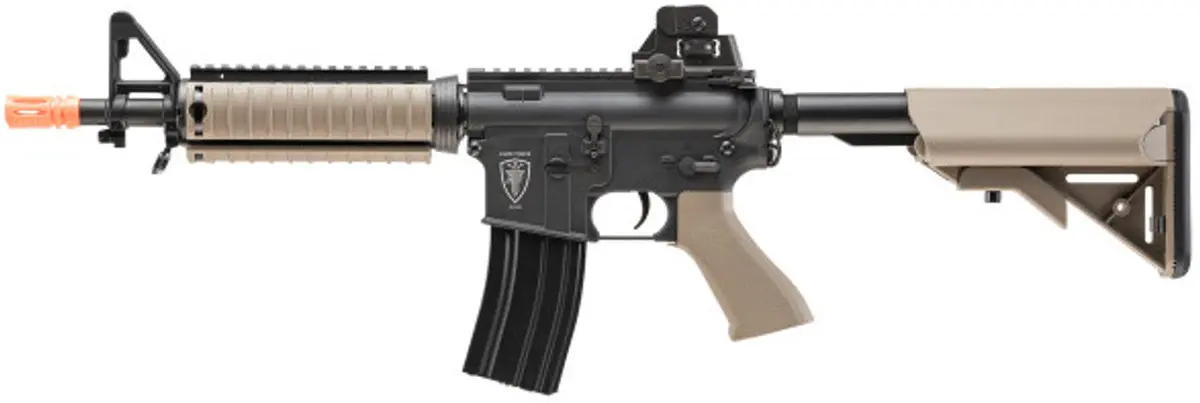 New Elite Force M4 Cqbx W/Built-In Eye Trace And Smart Mosfet - Blk/Fde Airsoft Aeg Rifle! 1