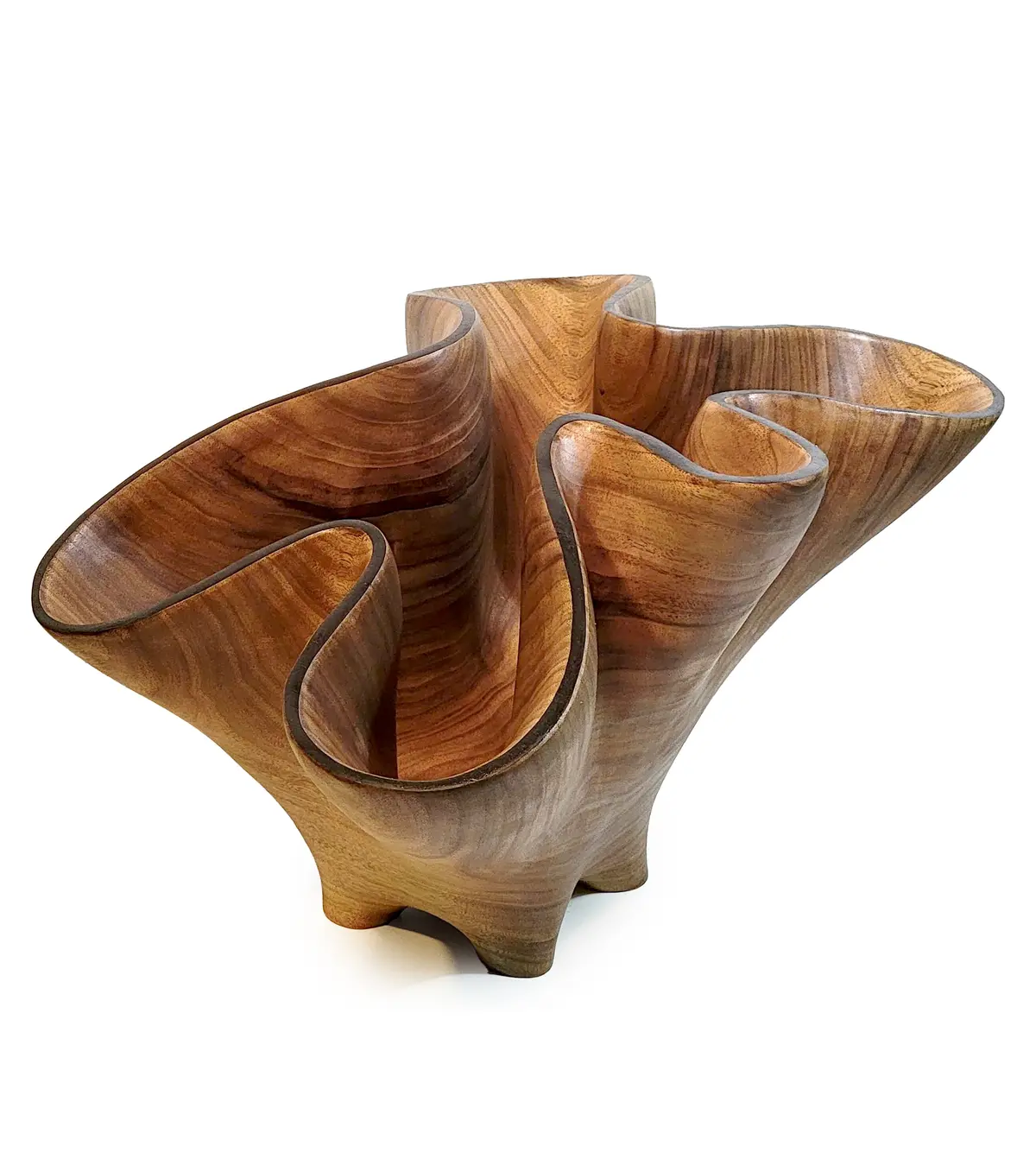 Carved Vessel "Undulating Walnut Bowl Ii" By Andy Dipietro 2