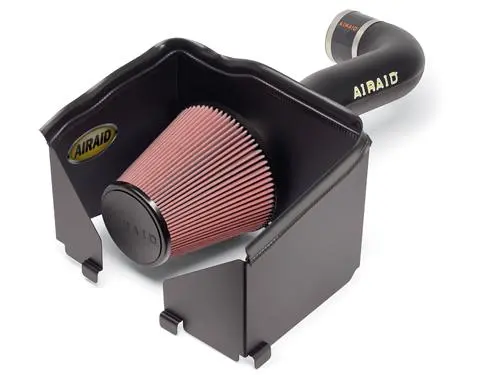 Airaid 300-150 Cold Air Intake; Quick Fit; Black Polyethylene Tube; Red Synthaflow Filter; With Heat Shield 1