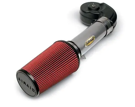 Airaid 301-106 Cold Air Intake; Classic Series.; Powder Coated Silver Polyethylene Tube; Red Synthamax Filter; With Heat Shield 1