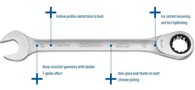 Gedore Combination Ratchet Spanner 2