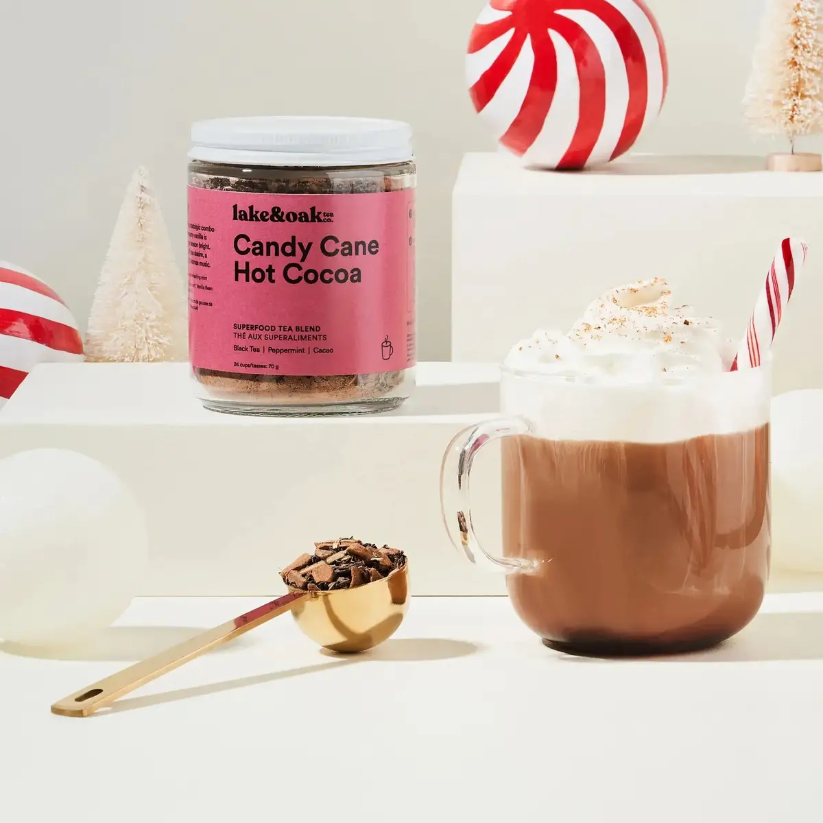 Candy Cane Hot Cocoa 70G | Lake & Oak Tea 1