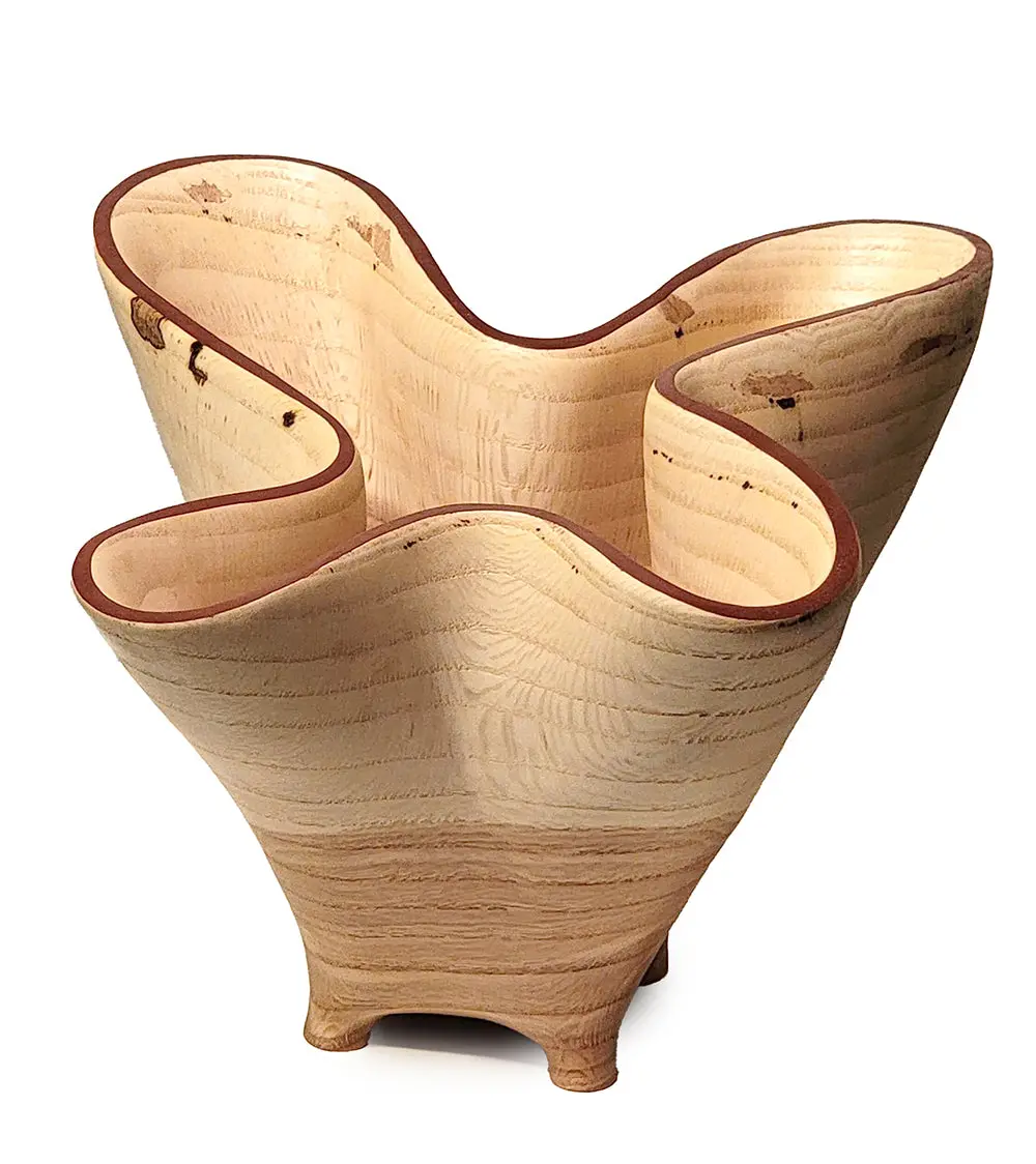 Carved Vessel "Undulating Oak Bowl" By Andy Dipietro 1