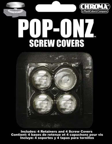 Chroma Graphics 4112 License Plate Screw Covers; Covers Chrome 1