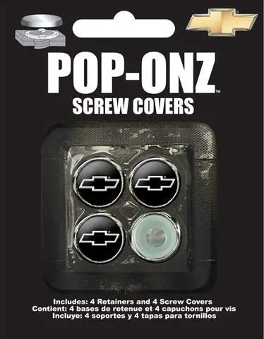 Chroma Graphics 4115 License Plate Screw Covers; Chevy Pop Onz Screw Cap 1