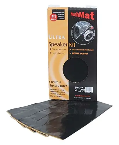Hushmat 10110 Ultra Black Foil Speaker Kit With Damping Pad - 4 Piece 1