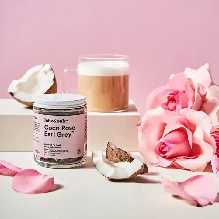 Coco Rose Earl Grey – Superfood Tea Blend 85G | Lake & Oak Tea 1