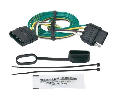 Hopkins Mfg 47115 Trailer Wiring Connector Extension; 4 Flat Plugs; 48 Inch Length; Includes Dust Cover/ Wire Ties/ Grease Pack; Single 1