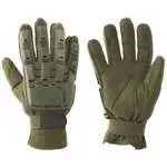 Vtac Full Finger Plastic Back Olive- Medium 1
