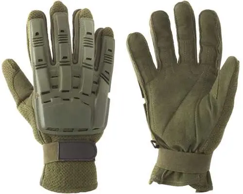 Vtac Full Finger Plastic Back Olive-Xl 1