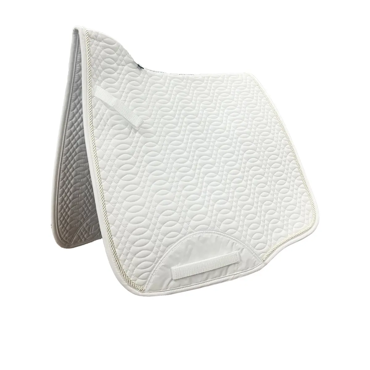 Kieffer Saddle Pad Dressage White With Champagne Cord 1