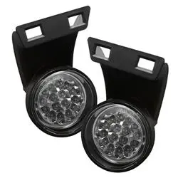 Spyder Automotive 5015617 Driving/ Fog Light - Led; Oe Size/ Shape; Clear Lens; Black Plastic Housing; Stem Mount; 2 Lights/ Switch 1