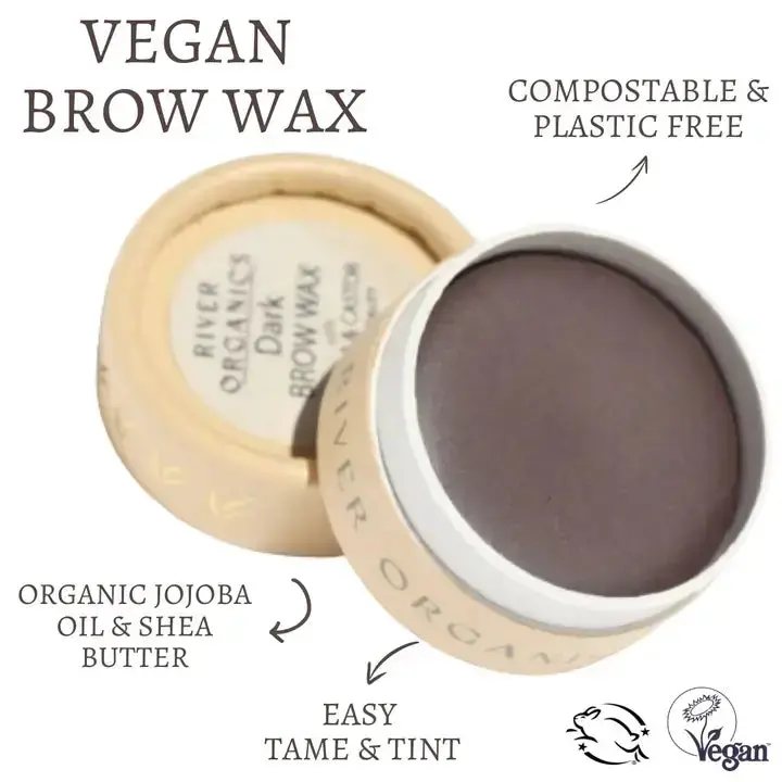Dark Vegan Eyebrow Wax 8.45G-River Organics 2