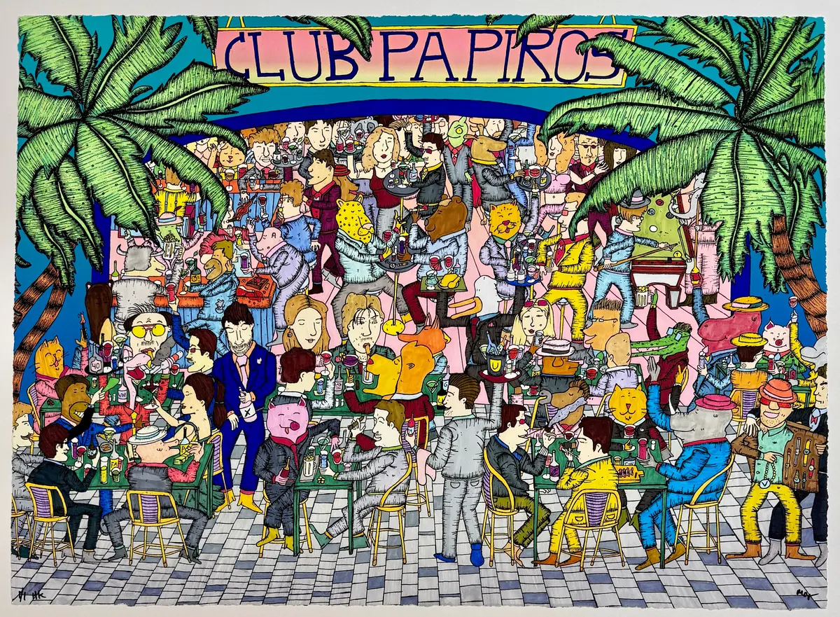 Club Papiros: Phuket Branch. Håndkolorert 1