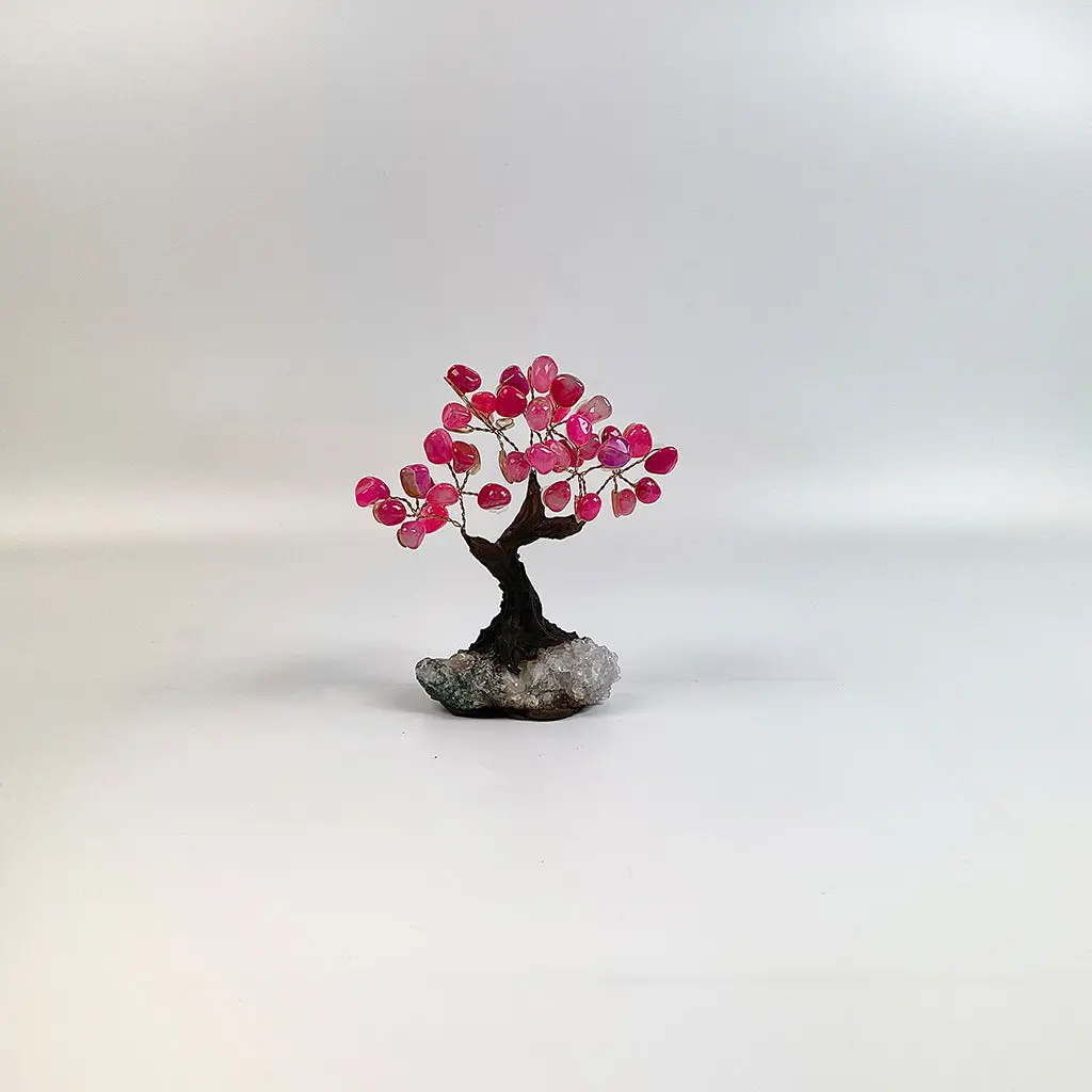 Pink Agate Gemstone Tree 5" - Handmade By Brazil Gems 2
