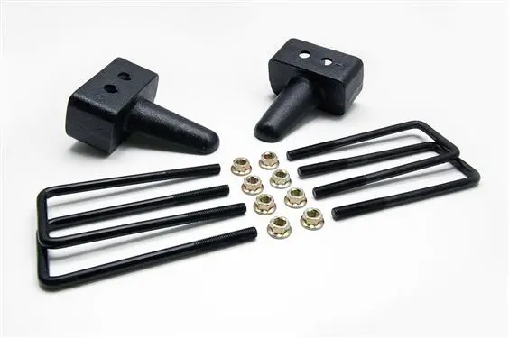 Readylift 66-2053 Leaf Spring Block Kit; Block Kit; 3.0 Inch Block Height; Cast Iron; Includes 2 Rear Blocks/4 U-Bolts And Hardware 1