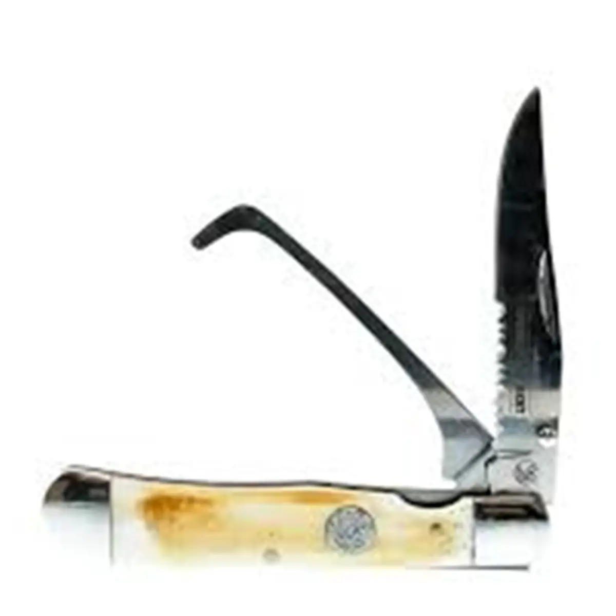 Whiskey Bent Trapper Pocket Knife Burnt Bone Hoofpick With Clip 1