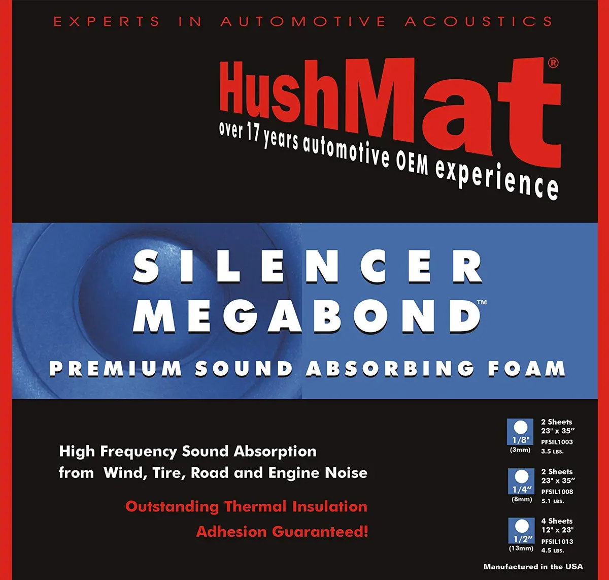 Hushmat 20300 Silencer Megabond Foam With Insulating Sheet - 4 Piece 1