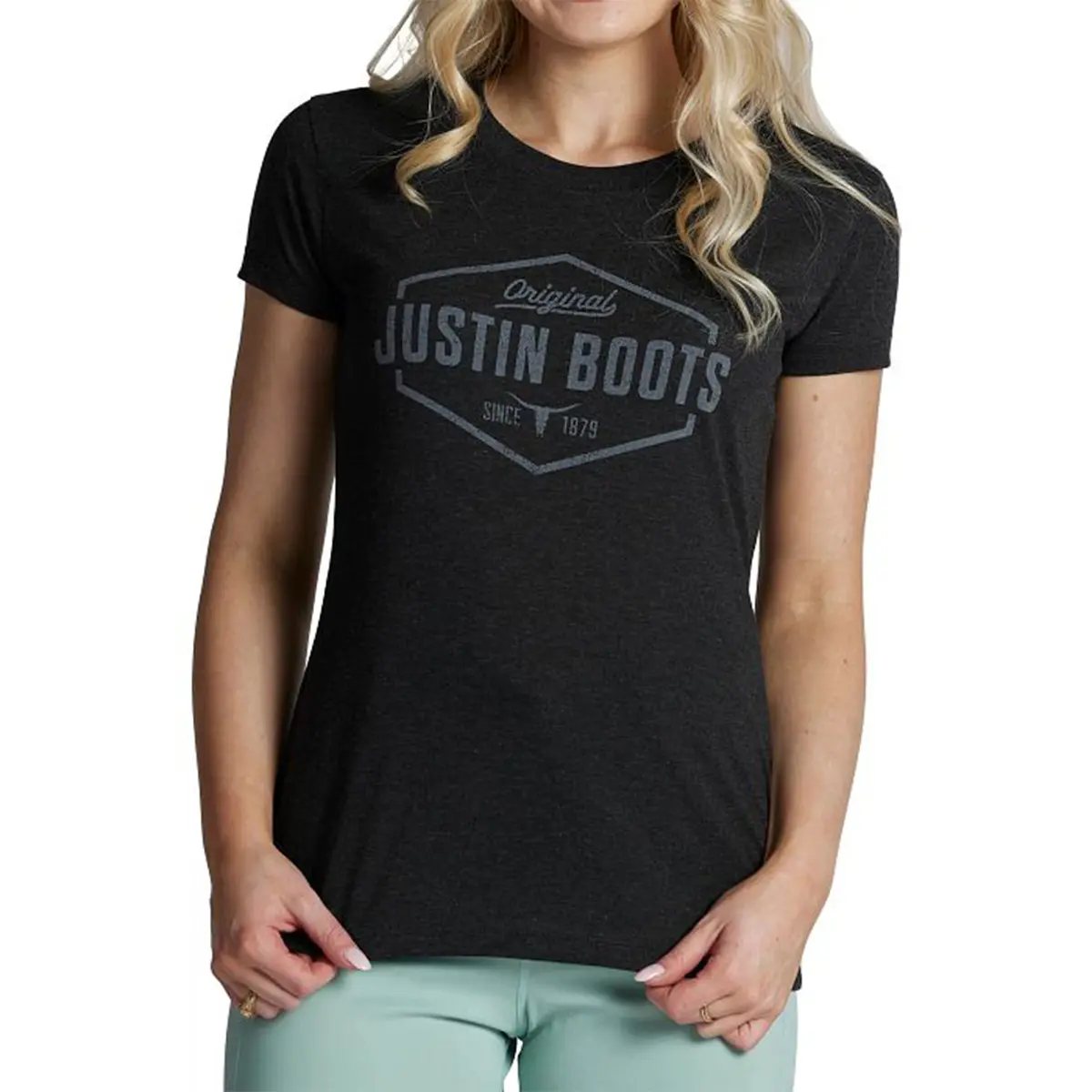 Justin Women's Hexagon Outline Graphic T-Shirt