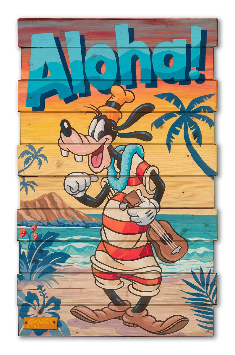 "A Goofy Aloha" Limited Edition On Reclaimed Wood By Trevor Carlton 1