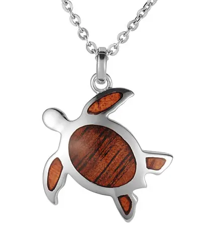 Koa Honu Small Pendant Ss 1