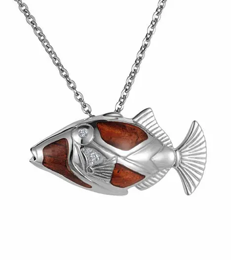 Koa Humu Fish Pendant Ss 1