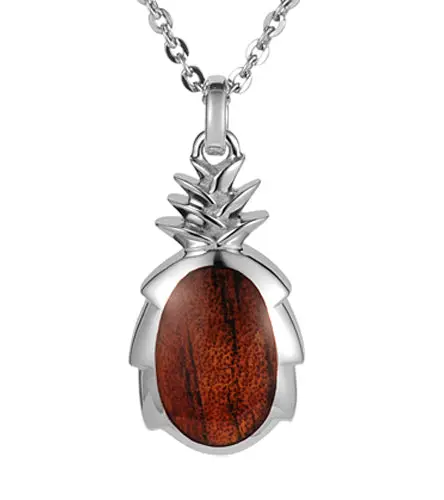 Koa Pineapple Pendant Ss 1