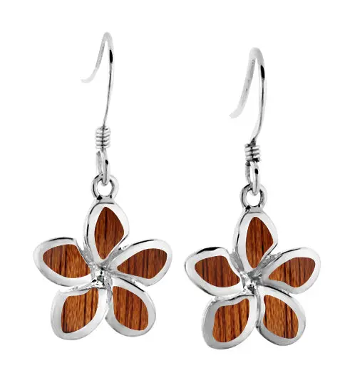 Koa Plumeria Earrings Ss 1