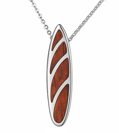 Koa Surfboard Pendant Ss 1