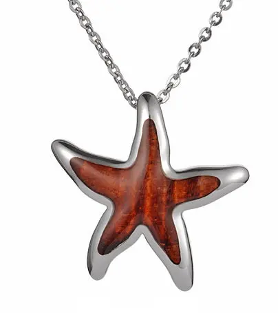 Koa Starfish Pendant Ss 1