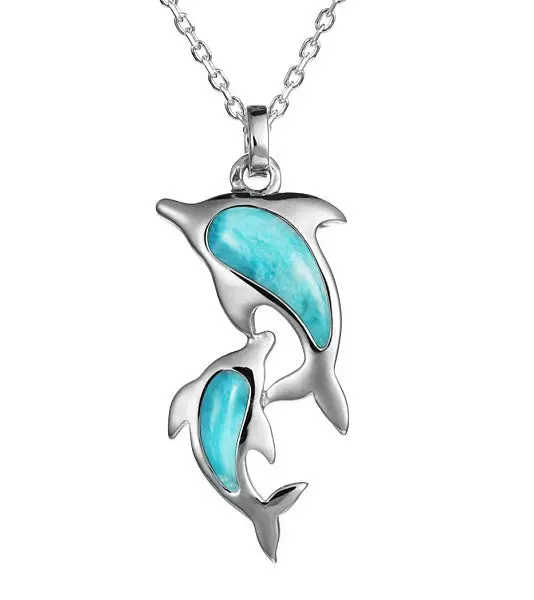 Larimar Dolphin Pendant Ss 1