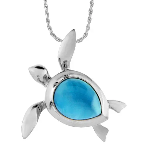 Larimar Honu Pendant Ss 1