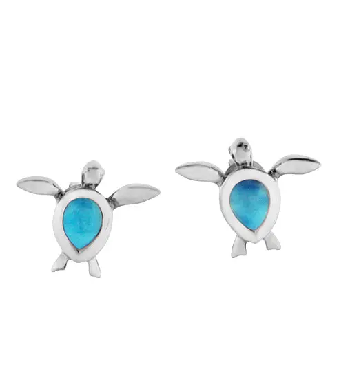 Larimar Honu Earrings Ss 1