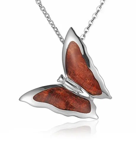 Koa Butterfly Pendant Ss 1
