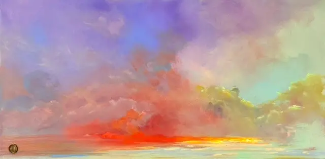 Dreamscape In The Land Of Rainbows 24" X 12" By Sibet Alspaugh 1