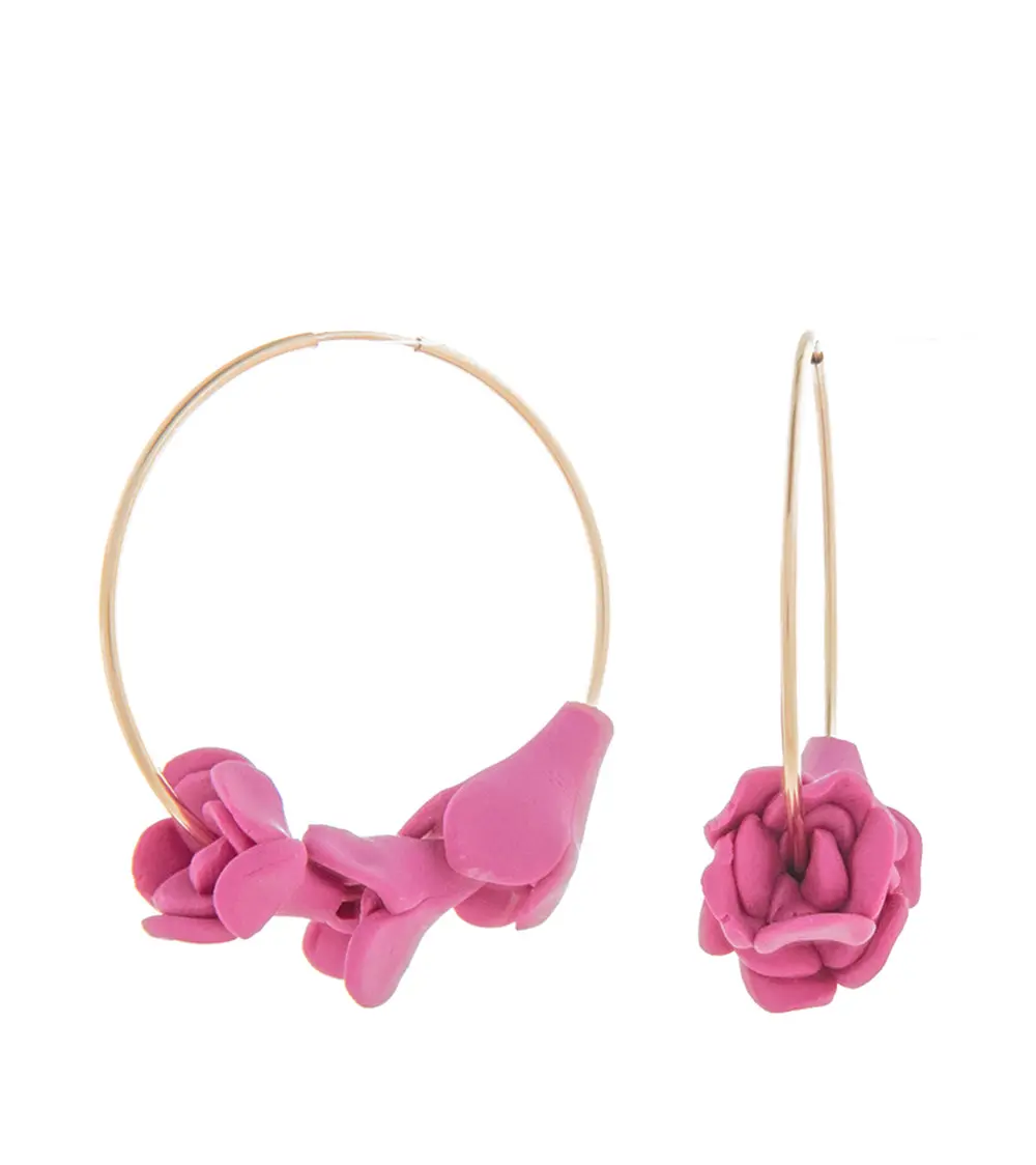 Medium Hoop Pink Lokelani Earrings 1