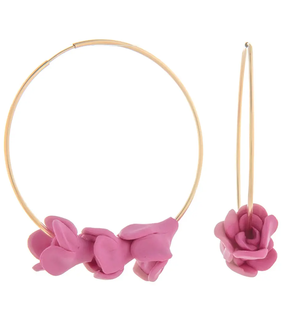 Large Hoop Pink Lokelani Earrings 1