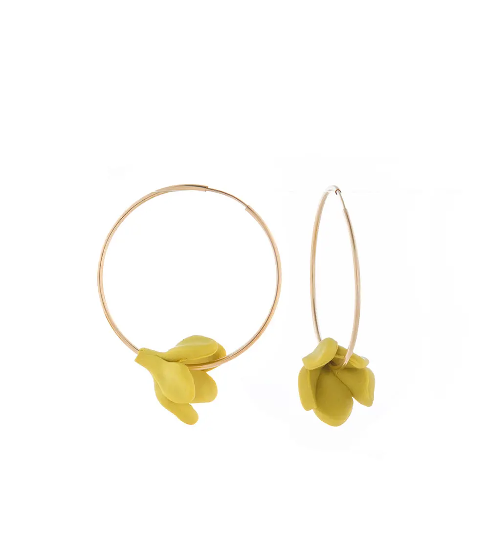 Small Hoop Green Pakalana Earrings 1